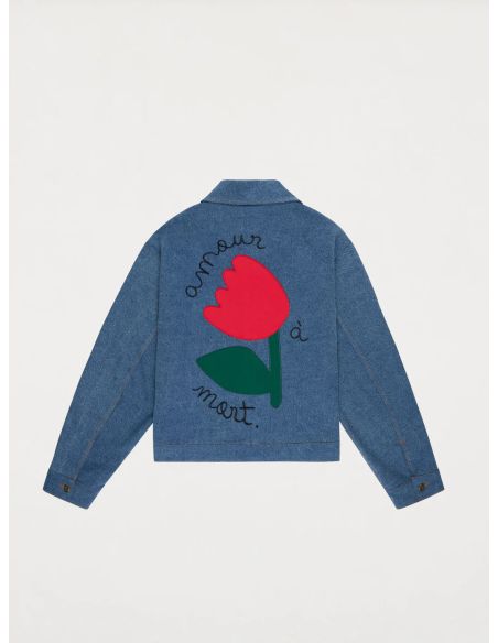 VESTE FLEUR DENIM