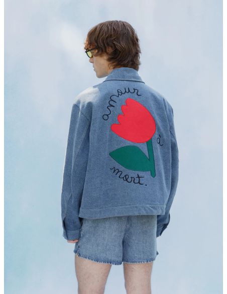 VESTE FLEUR DENIM