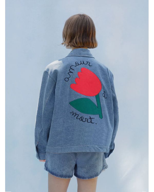 VESTE FLEUR DENIM