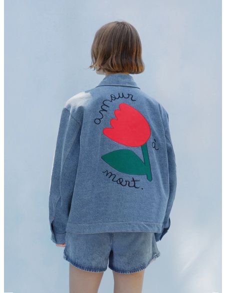 JACKET FLOWER DENIM