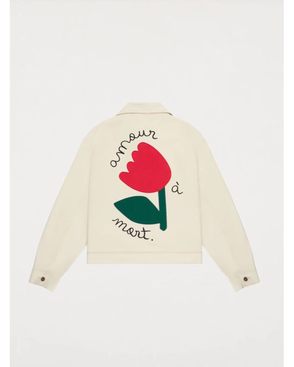 VESTE FLEUR ÉCRU