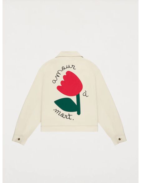 VESTE FLEUR ÉCRU