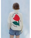 VESTE FLEUR ÉCRU