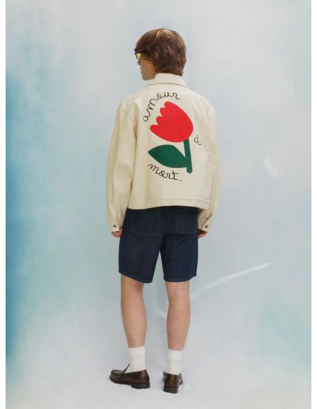 VESTE FLEUR ÉCRU
