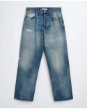 JEAN WIDE TWIST WELL WORN BLUE