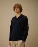 CHENILLE COTON POLO SHIRT MIDNIGHT NAVY