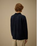 POLO EN COTON CHENILLE BLEU NUIT