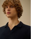 CHENILLE COTON POLO SHIRT MIDNIGHT NAVY