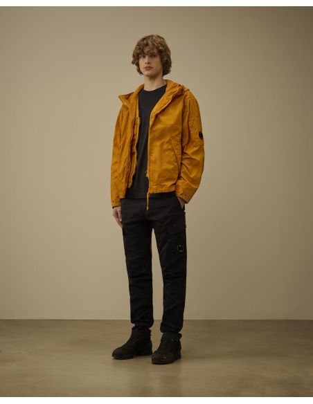 HOODED JACKET WITH ORANGE INNER VEST