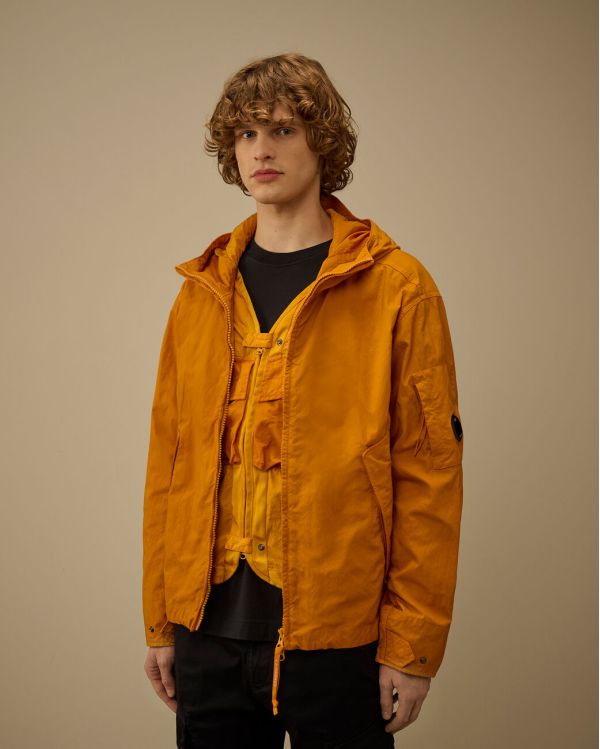 VESTE A CAPUCHE AVEC GILET INTERIEUR ORANGE