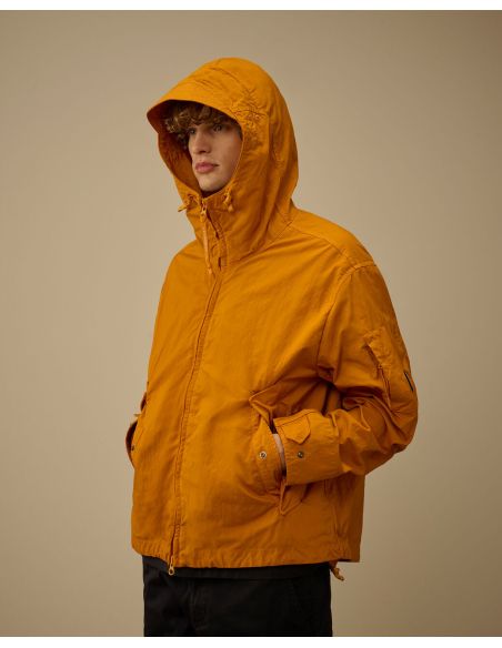 HOODED JACKET WITH ORANGE INNER VEST