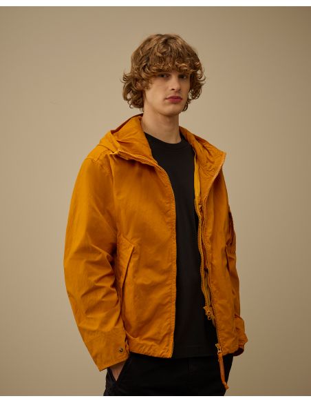 HOODED JACKET WITH ORANGE INNER VEST
