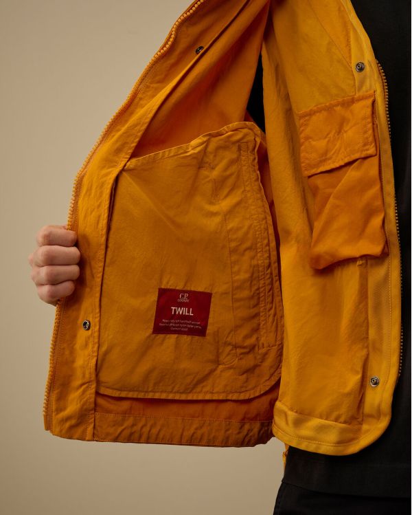 HOODED JACKET WITH ORANGE INNER VEST