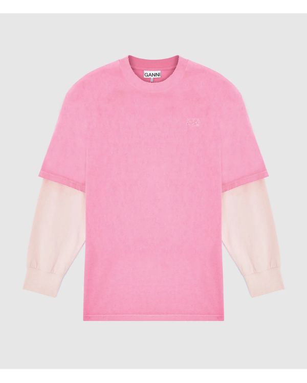 TSHIRT LONG SLEEVES HEAVY JERSEY WHASHED CHALK PINK