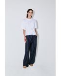 PANTALON PIETER À RAYURES BLANCHES BLEU MARINE