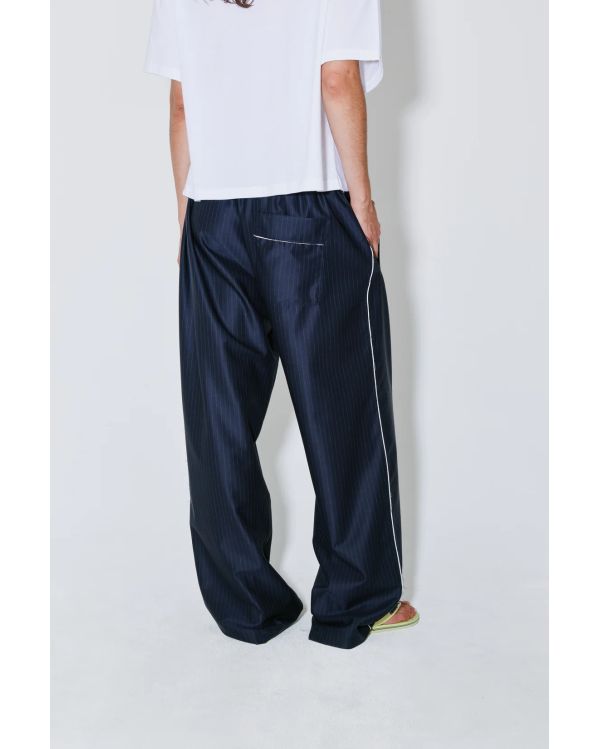 PANTALON PIETER À RAYURES BLANCHES BLEU MARINE 2