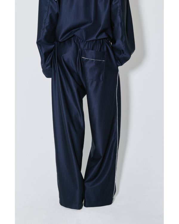 PANTALON PIETER À RAYURES BLANCHES BLEU MARINE