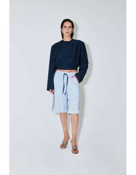 BLOUSON VITTORIA À RAYURES BLANCHES BLEU MARINE