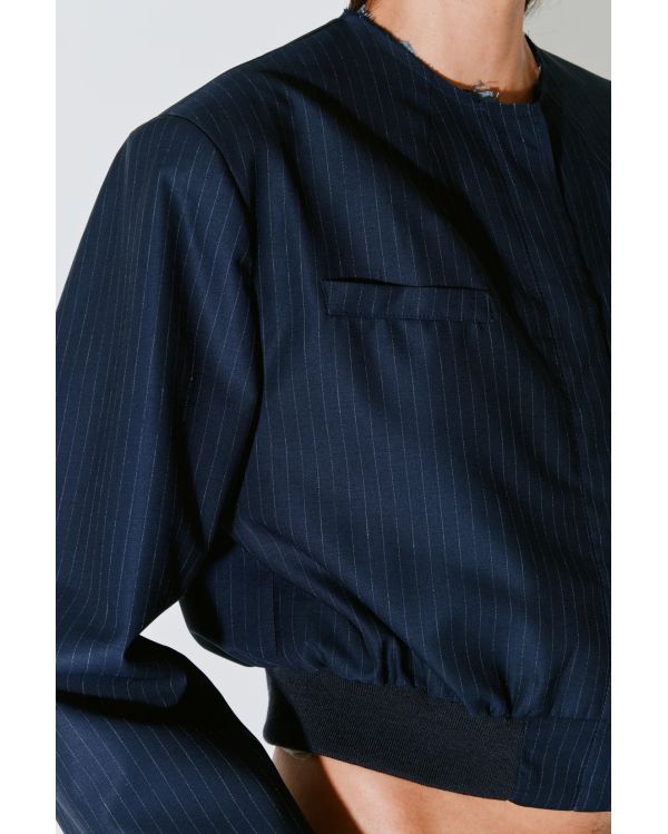 JACKET VITTORIA NAVY WHITE STRIPES