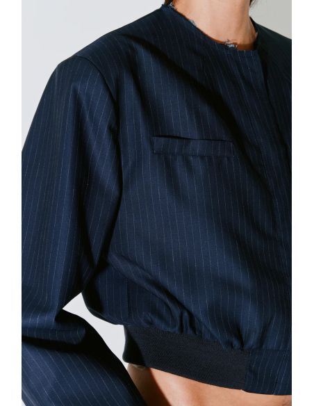 JACKET VITTORIA NAVY WHITE STRIPES