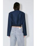 BLOUSON VITTORIA À RAYURES BLANCHES BLEU MARINE