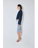BLOUSON VITTORIA À RAYURES BLANCHES BLEU MARINE