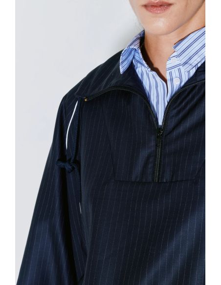 POLO SHIRT CALVIN 2 IN 1 NAVY WHITE STRIPES