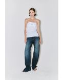 STRAPLESS TSHIRT TEXAS UPCYCLED WHITE