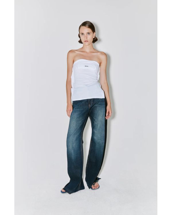  TSHIRT BUSTIER TEXAS RECYCLÉ BLANC