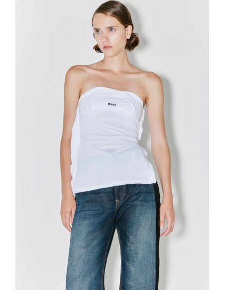 STRAPLESS TSHIRT TEXAS UPCYCLED WHITE