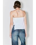STRAPLESS TSHIRT TEXAS UPCYCLED WHITE