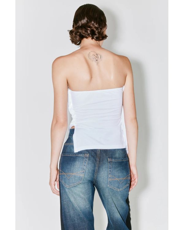  TSHIRT BUSTIER TEXAS RECYCLÉ BLANC