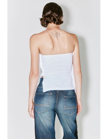  TSHIRT BUSTIER TEXAS RECYCLÉ BLANC