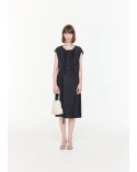 MIDI SKIRT WITH RUFFLES BLUE / BLACK