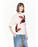 KNIT INTARSIA FLORAL WHITE / MULTICOLOR