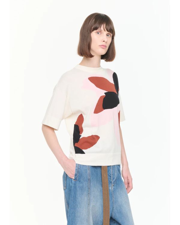 KNIT INTARSIA FLORAL WHITE / MULTICOLOR
