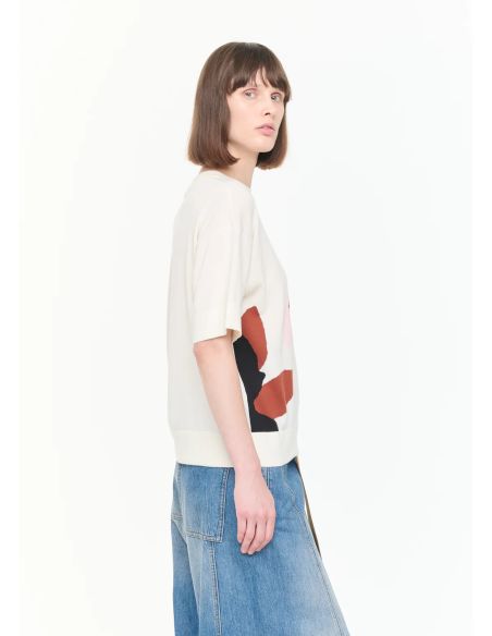 KNIT INTARSIA FLORAL WHITE / MULTICOLOR