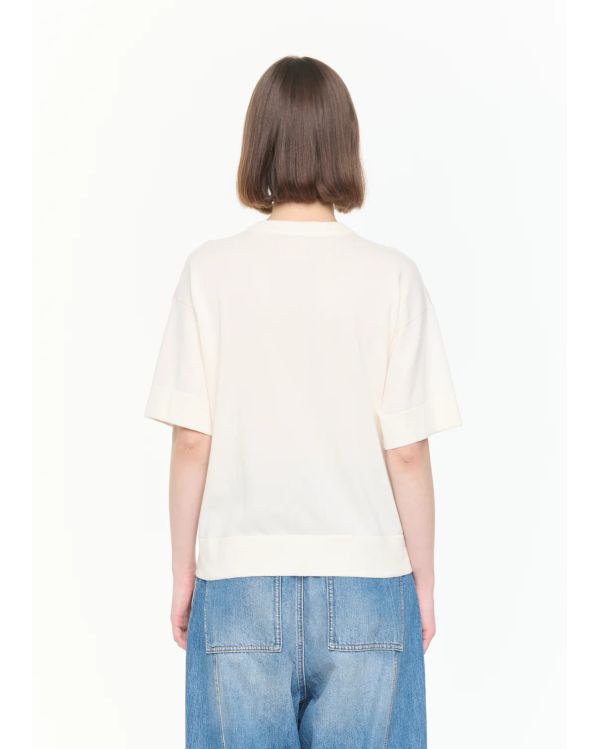 TSHIRT EN INTARSIA FLEURI BLANC / MULTICOLOR