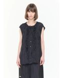 TOP WITH RUFFLES BLUE / BLACK