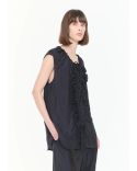 TOP WITH RUFFLES BLUE / BLACK