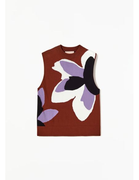 TOP INTERSIA FLOWER MULTICOLOR