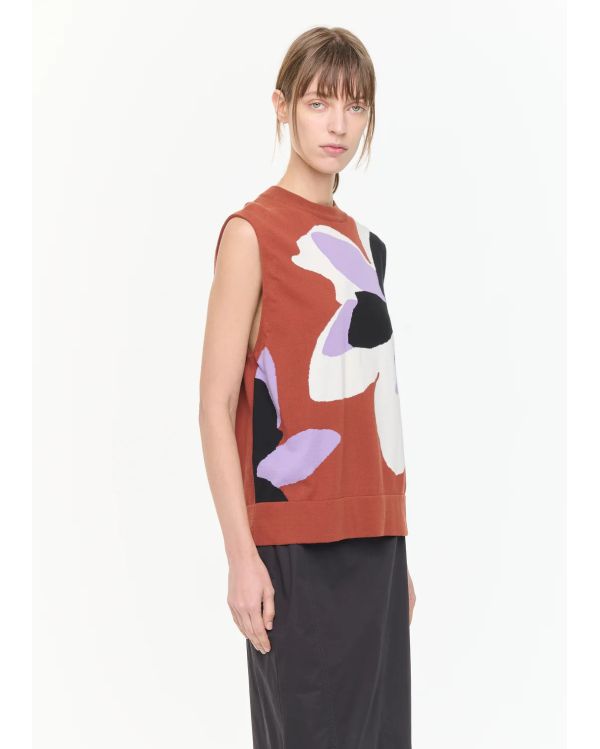 TOP INTERSIA FLOWER MULTICOLOR