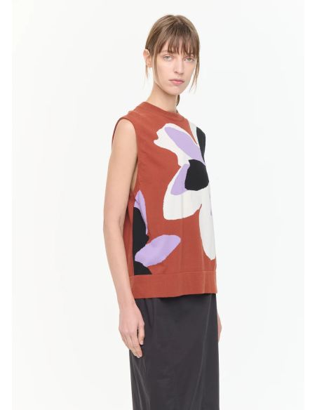 TOP INTERSIA FLOWER MULTICOLOR