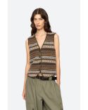 VEST CIARA FAIR ISLE COMBO OLIVE GREEN