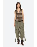 VEST CIARA FAIR ISLE COMBO OLIVE GREEN
