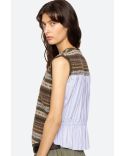 GILET CIARA FAIR ISLE COMBO VERT OLIVE