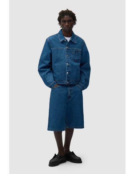 ROUND POCKET DENIM SHORTS RAW DENIM