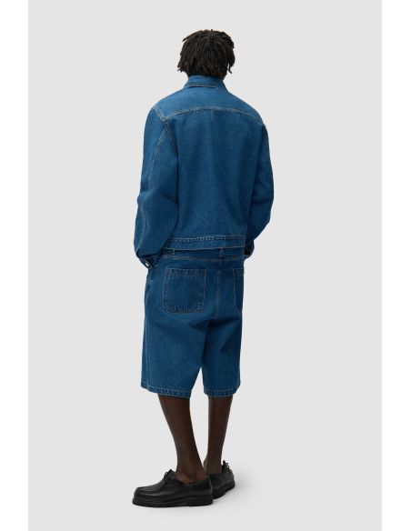 SHORT EN JEAN À POCHES RONDES DENIM BRUT