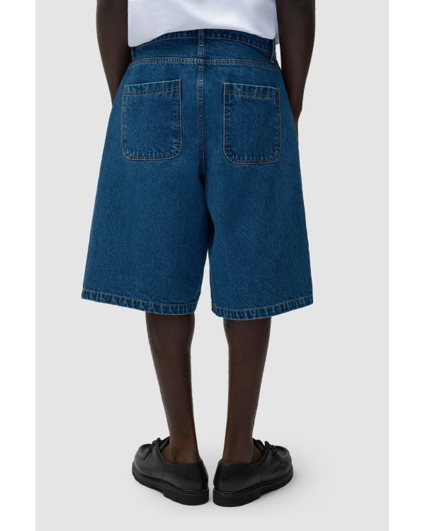 ROUND POCKET DENIM SHORTS RAW DENIM