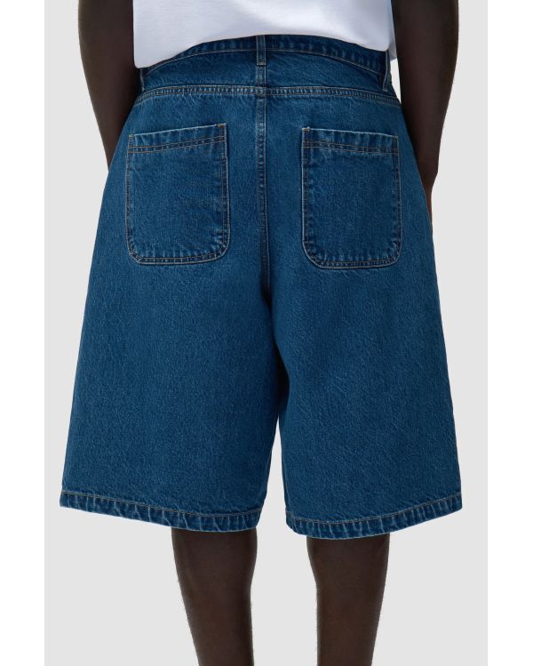 ROUND POCKET DENIM SHORTS RAW DENIM